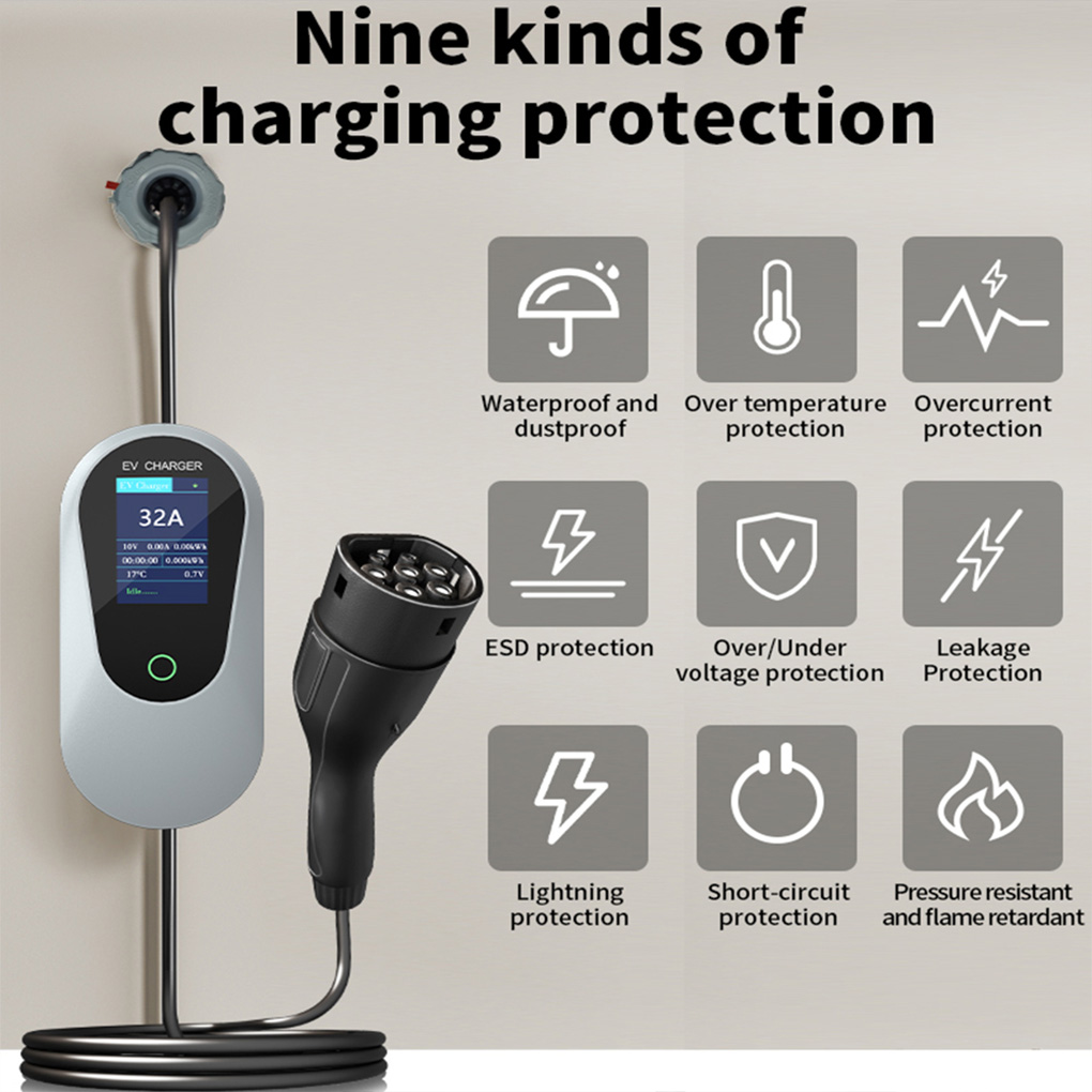 Ev Charger Type 2 22Kw 32A 3 Phase - Type-2 แบบพกพา EV Charger 22KW 32A