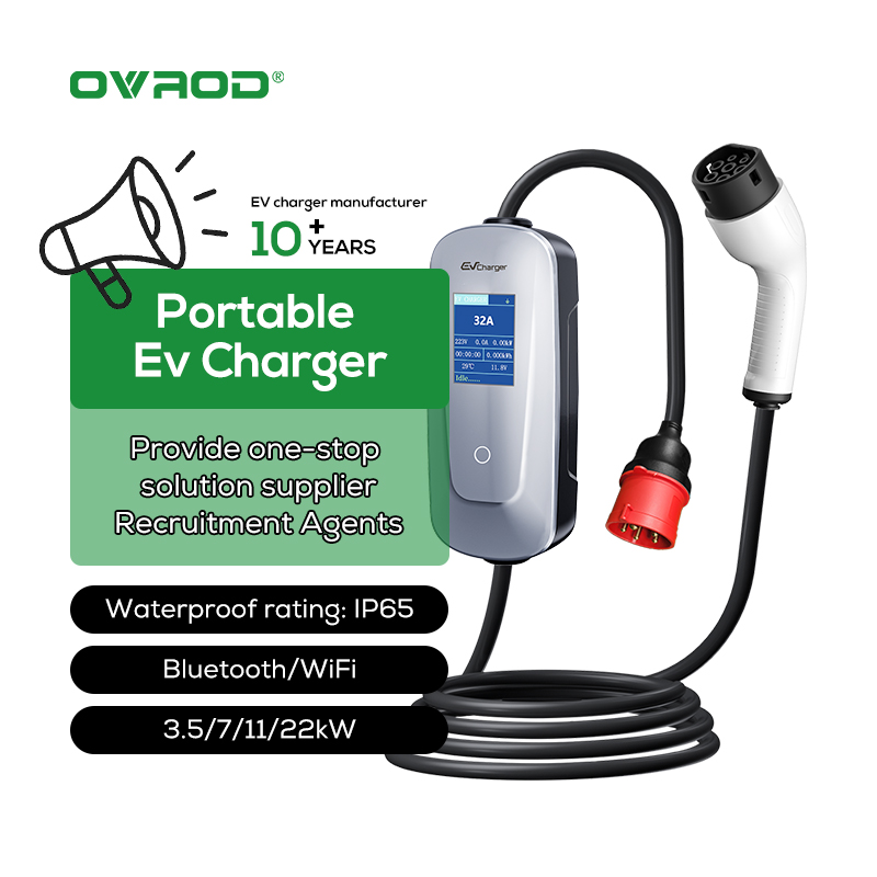 Type 2 Portable Ev Charger 11Kw Cee - กล่องชาร์จรถยนต์ไฟฟ้า Ovrod 16a รุ่น 2 Evse