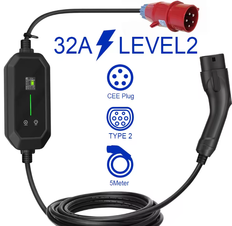 เครื่องชาร์จรถยนต์ไฟฟ้าแบบพกพา - Ev Charger Type 2 22Kw 32A 3 Phase บทวิจารณ์และราคา