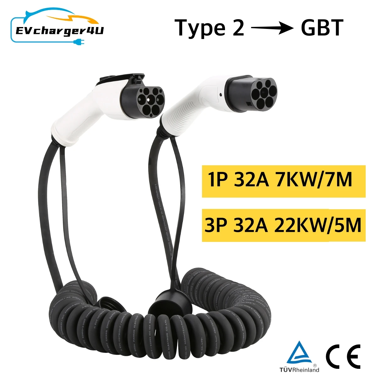 EVcharger4U 5 M/7 M เกลียว EV  - Ev Charger Type 2 22Kw 32A 3 Phase บทวิจารณ์และราคา